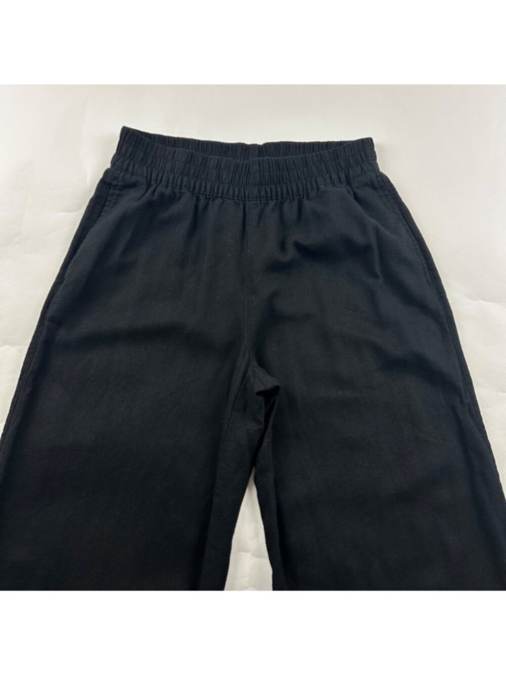 Old Navy Black Linen Blend High Rise Wide Leg Lounge Pant S - Picture 2 of 7